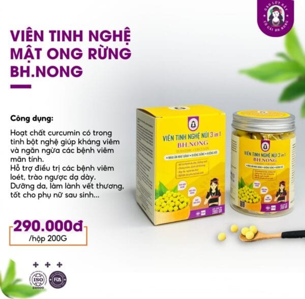 Tinh Bột Nghệ BH.NONG (Dạng viên)