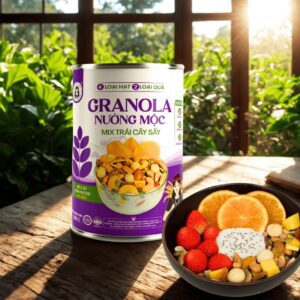 Granola Nướng Mộc BH.NONG mix trái cây sấy, ngũ cốc ăn liền, giàu dinh dưỡng