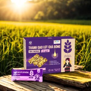 Hộp Thanh Gạo Lứt Chà Bông BH.NONG 240g, gồm 20 gói bánh tiện lợi